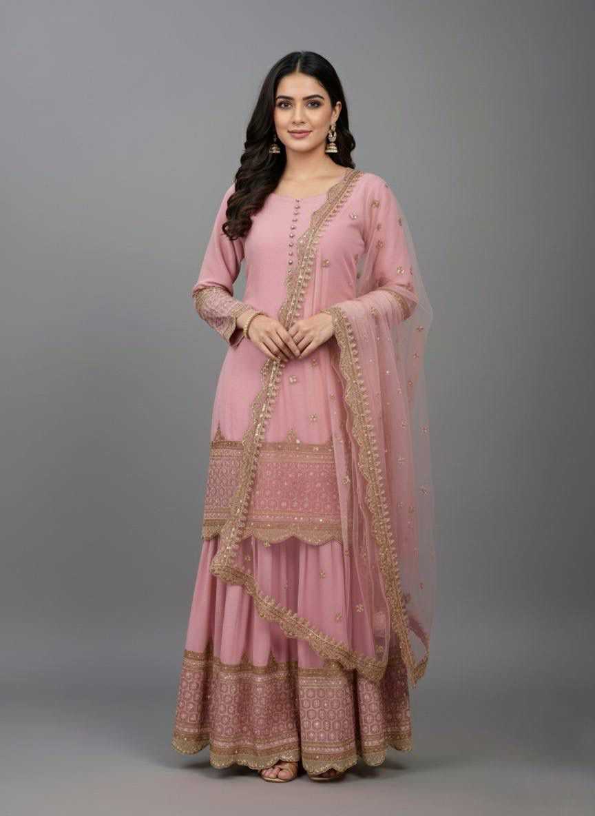 Faux Georgette Sharara Salwar Suit