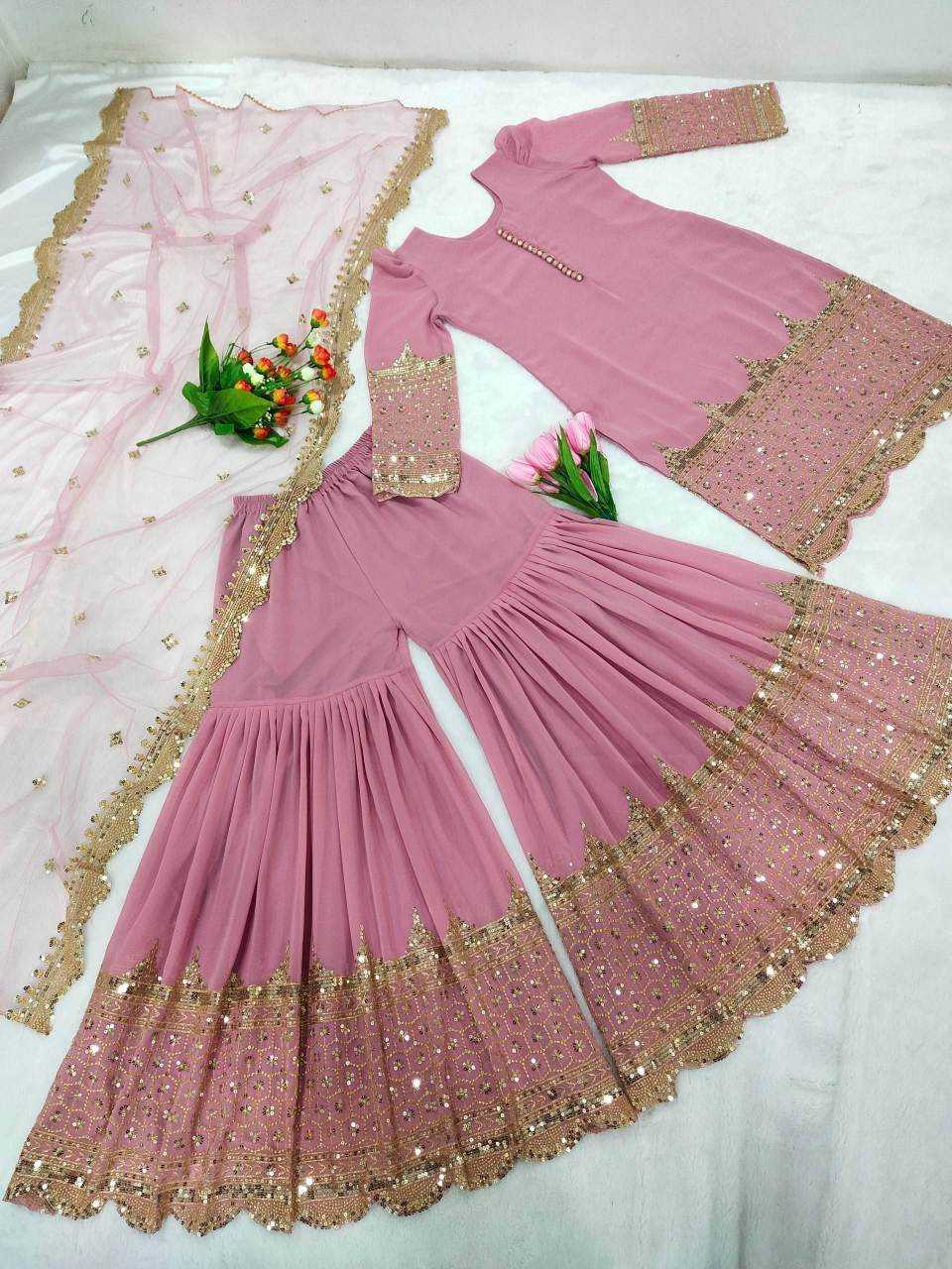 Faux Georgette Sharara Salwar Suit