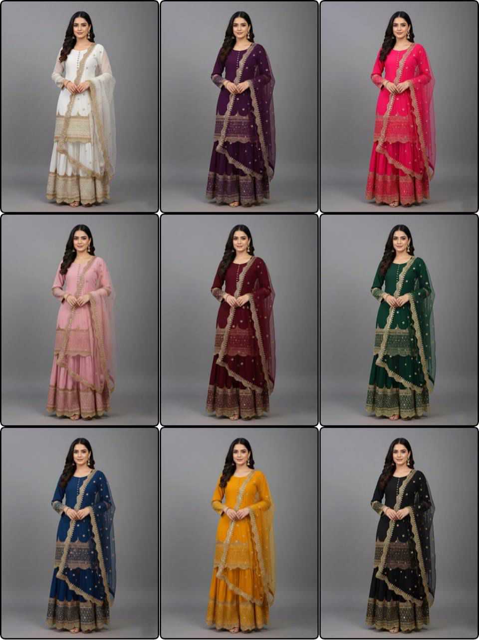 Faux Georgette Sharara Salwar Suit