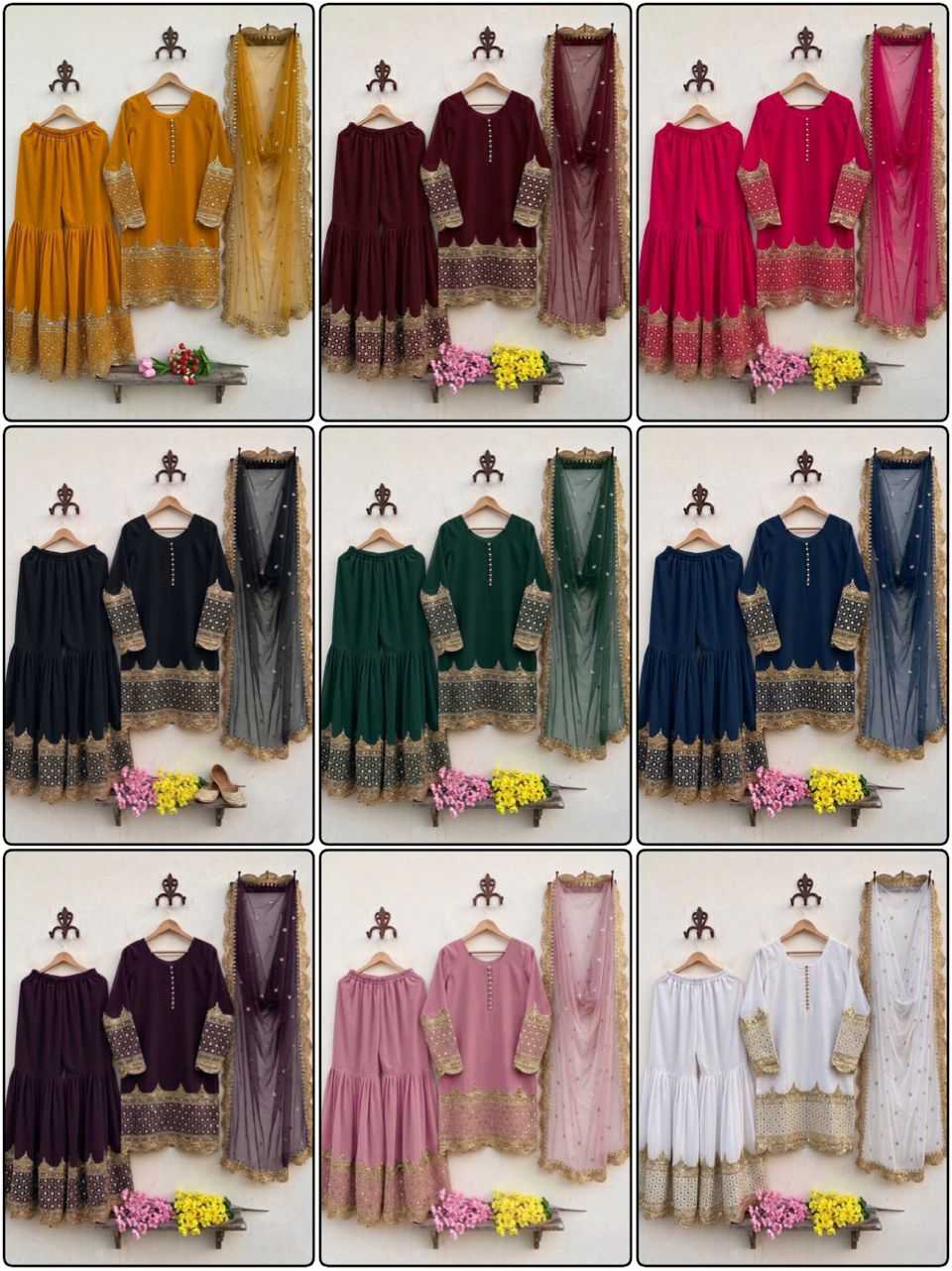 Faux Georgette Sharara Salwar Suit