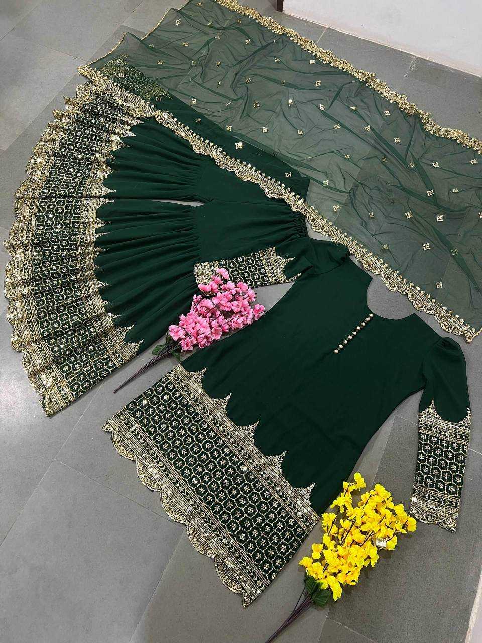 Faux Georgette Sharara Salwar Suit