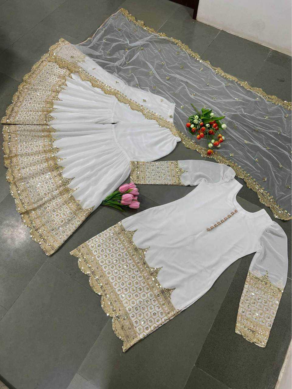 Faux Georgette Sharara Salwar Suit