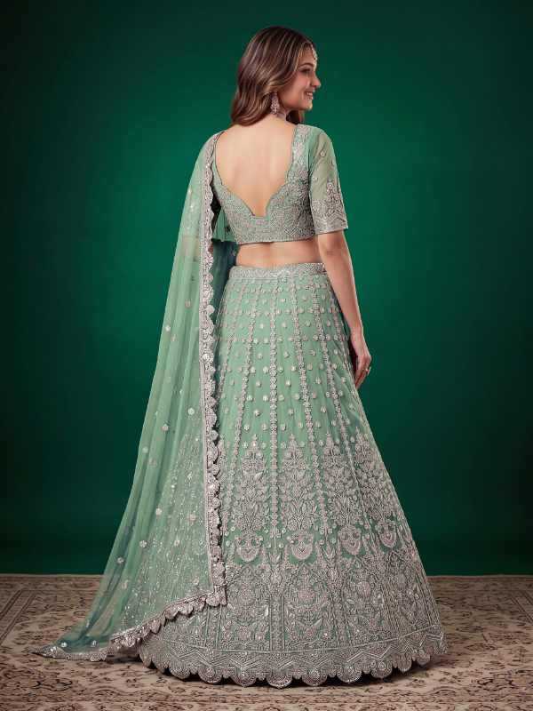 Soft Net Wedding Lehenga in Matching •