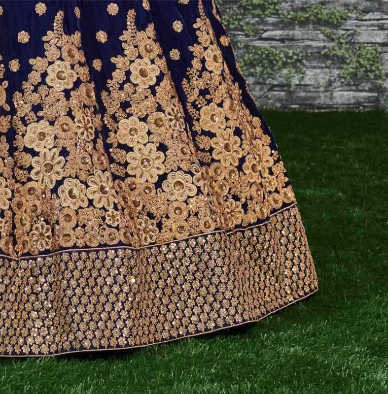 Velvet Wedding Lehenga