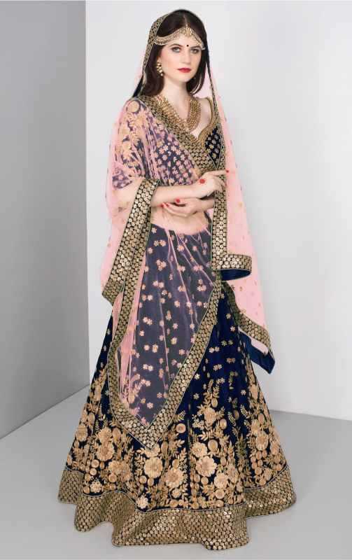 Velvet Wedding Lehenga