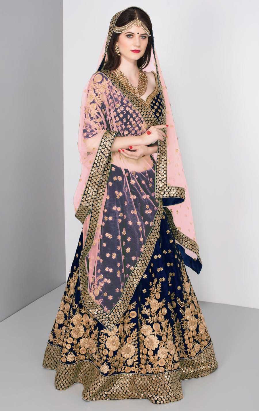 Velvet Wedding Lehenga