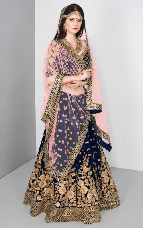 Velvet Wedding Lehenga