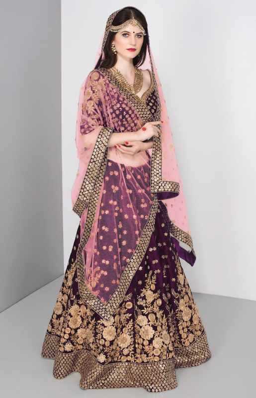 Velvet Wedding Lehenga
