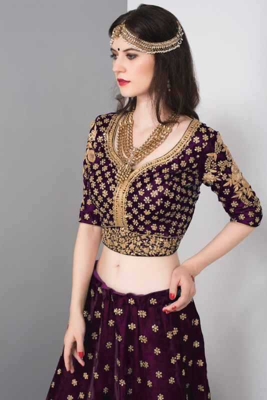Velvet Wedding Lehenga