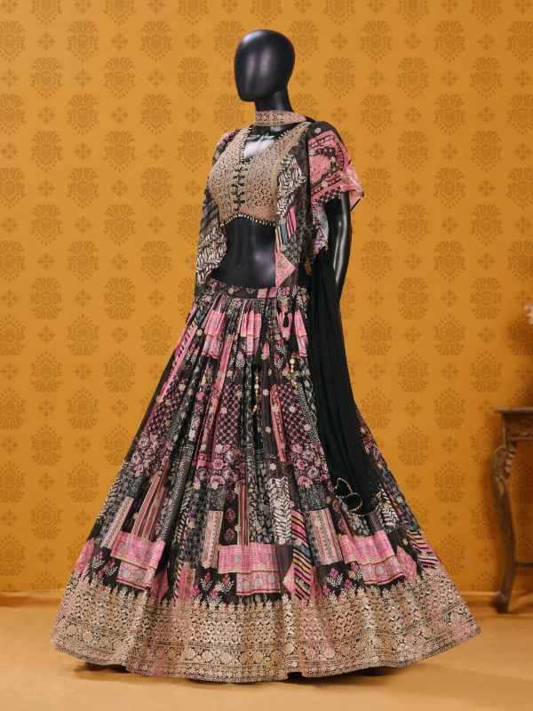 Chinon Silk Wedding Lehenga in Matching • 7050