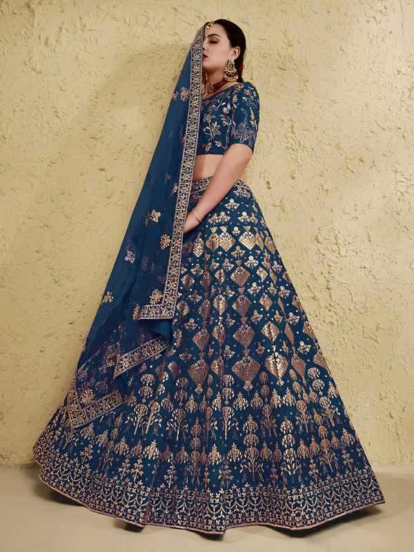 Art Silk Wedding Lehenga in Matching •