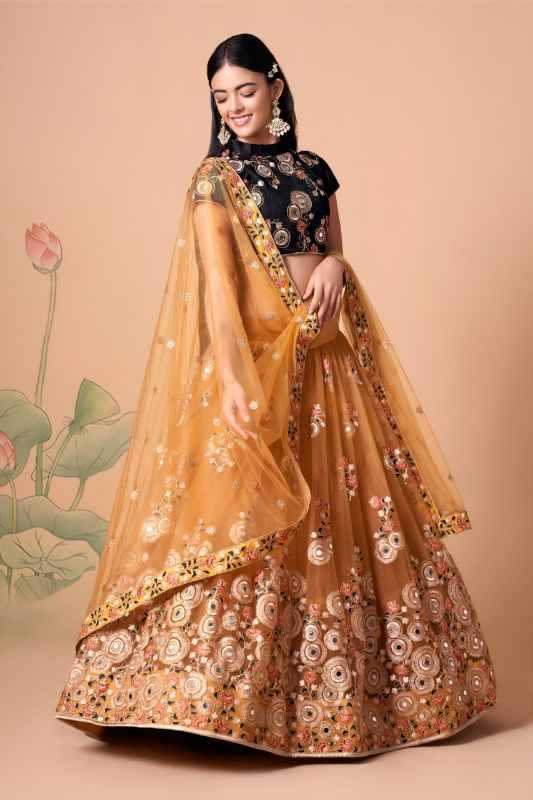 Soft Net Traditional Lehenga in Pink •