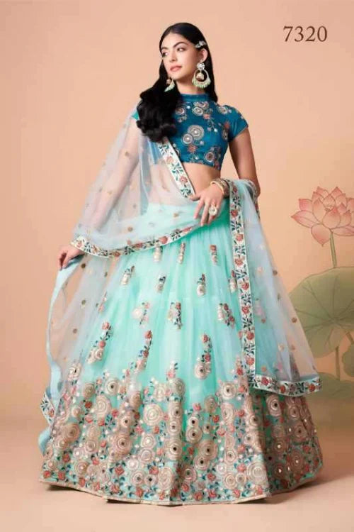 Soft Net Wedding Lehenga 7320