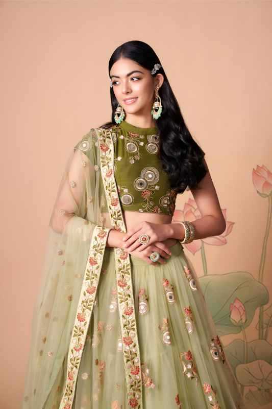 Soft Net Wedding Lehenga 7326