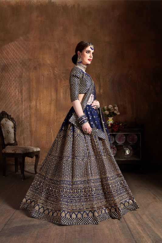 Silk Wedding Lehenga in Matching •