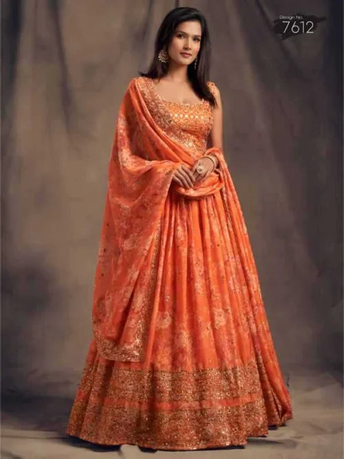 Organza Wedding Lehenga in White