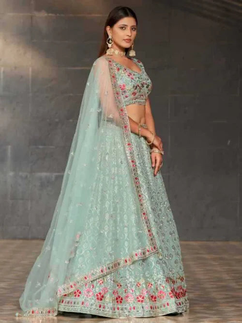 Georgette Wedding Lehenga in Matching •