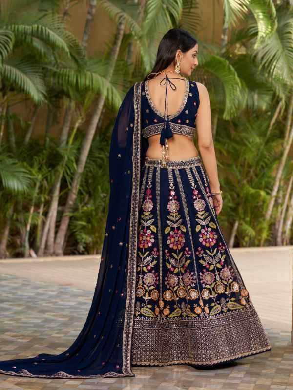Georgette Wedding Lehenga in Matching • 8003