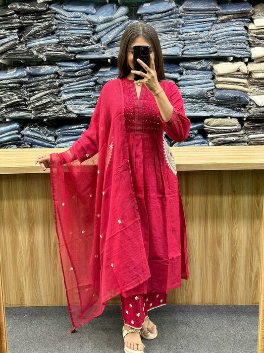Cotton Embroidery Suit