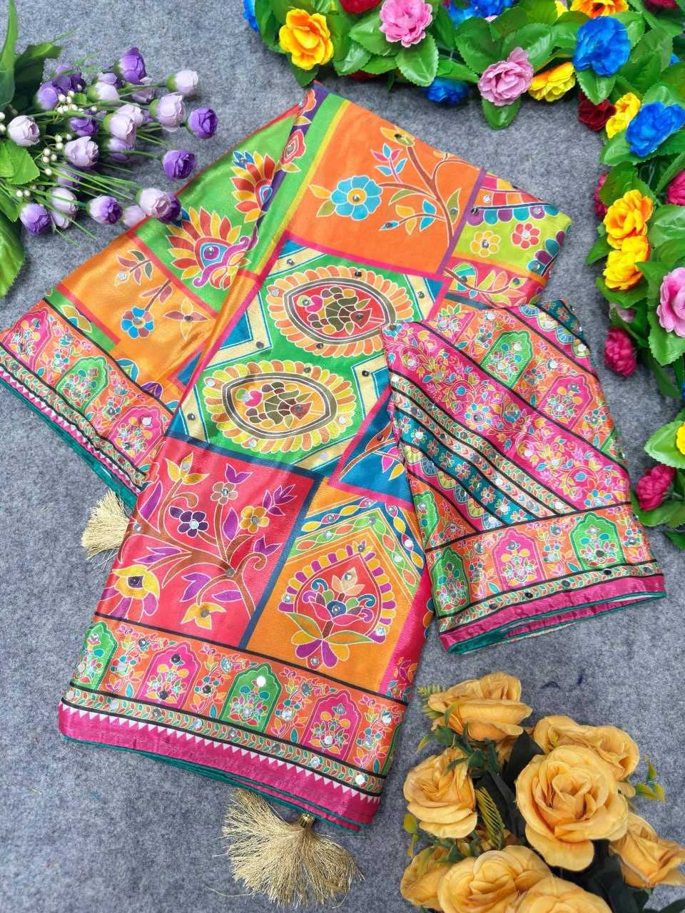 Chinon Silk Printed Saree