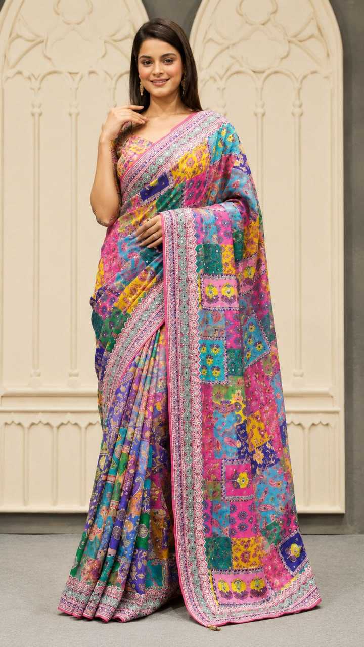 Chinon Printed Saree