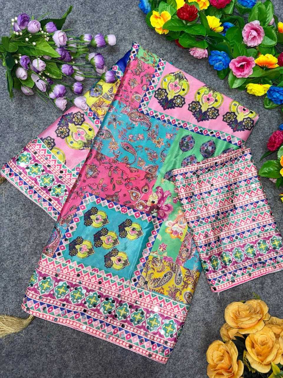 Chinon Printed Saree