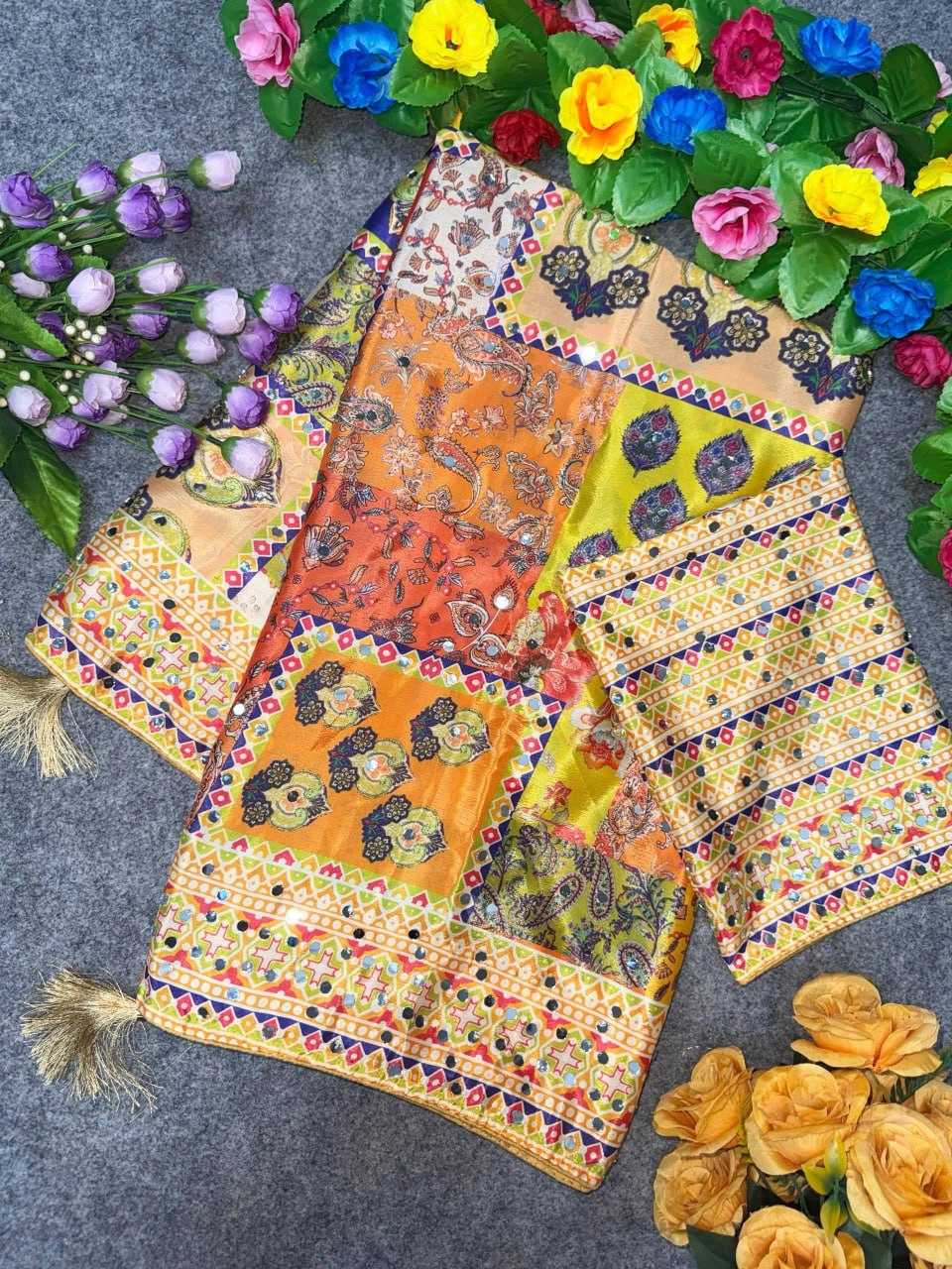 Chinon Silk Printed Saree
