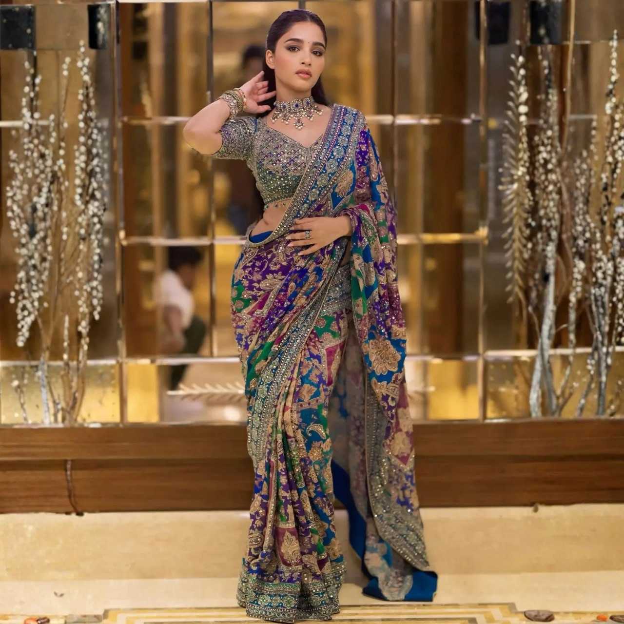 Chinon Silk Party Wear Saree