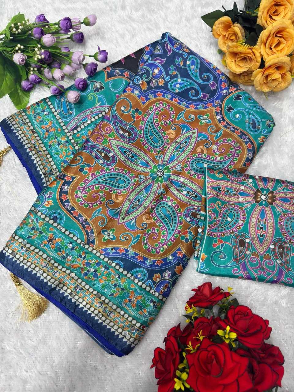 Chinon Silk Printed Saree