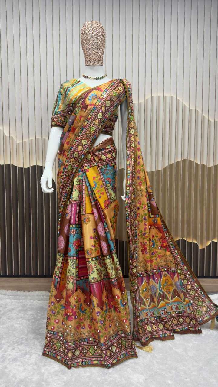 Chinon Silk Printed Saree