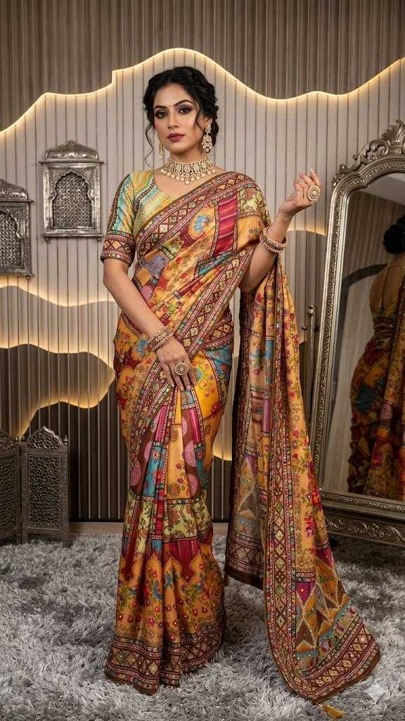 Chinon Silk Printed Saree