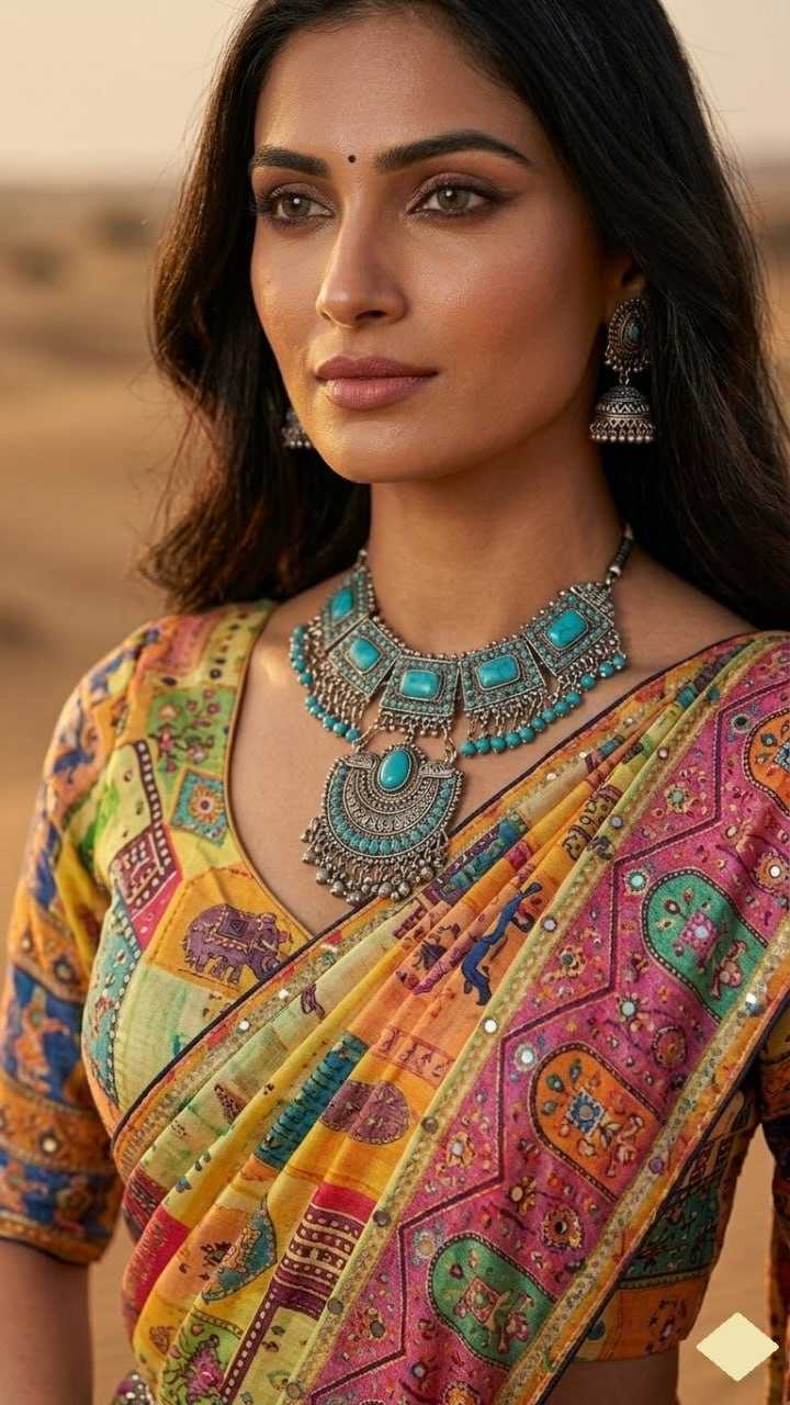 Chinon Silk Printed Saree
