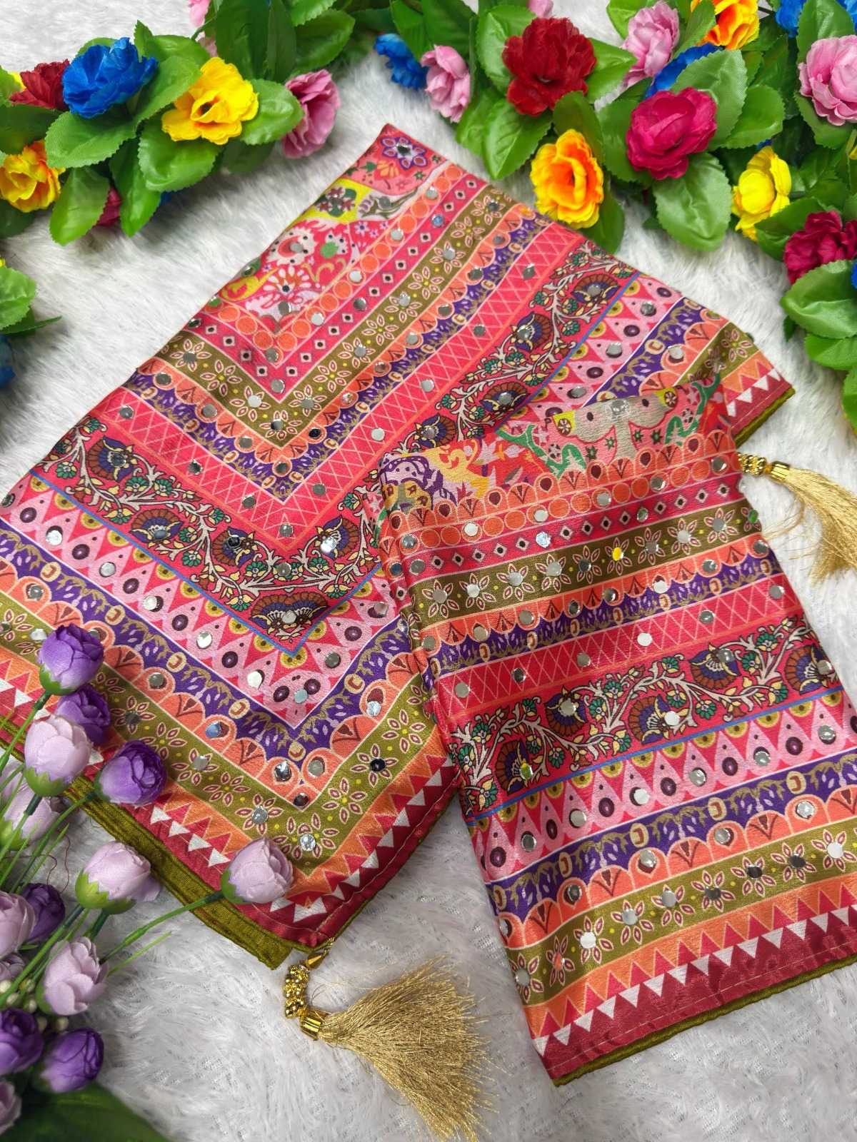 Chinon Silk Printed Saree 0139