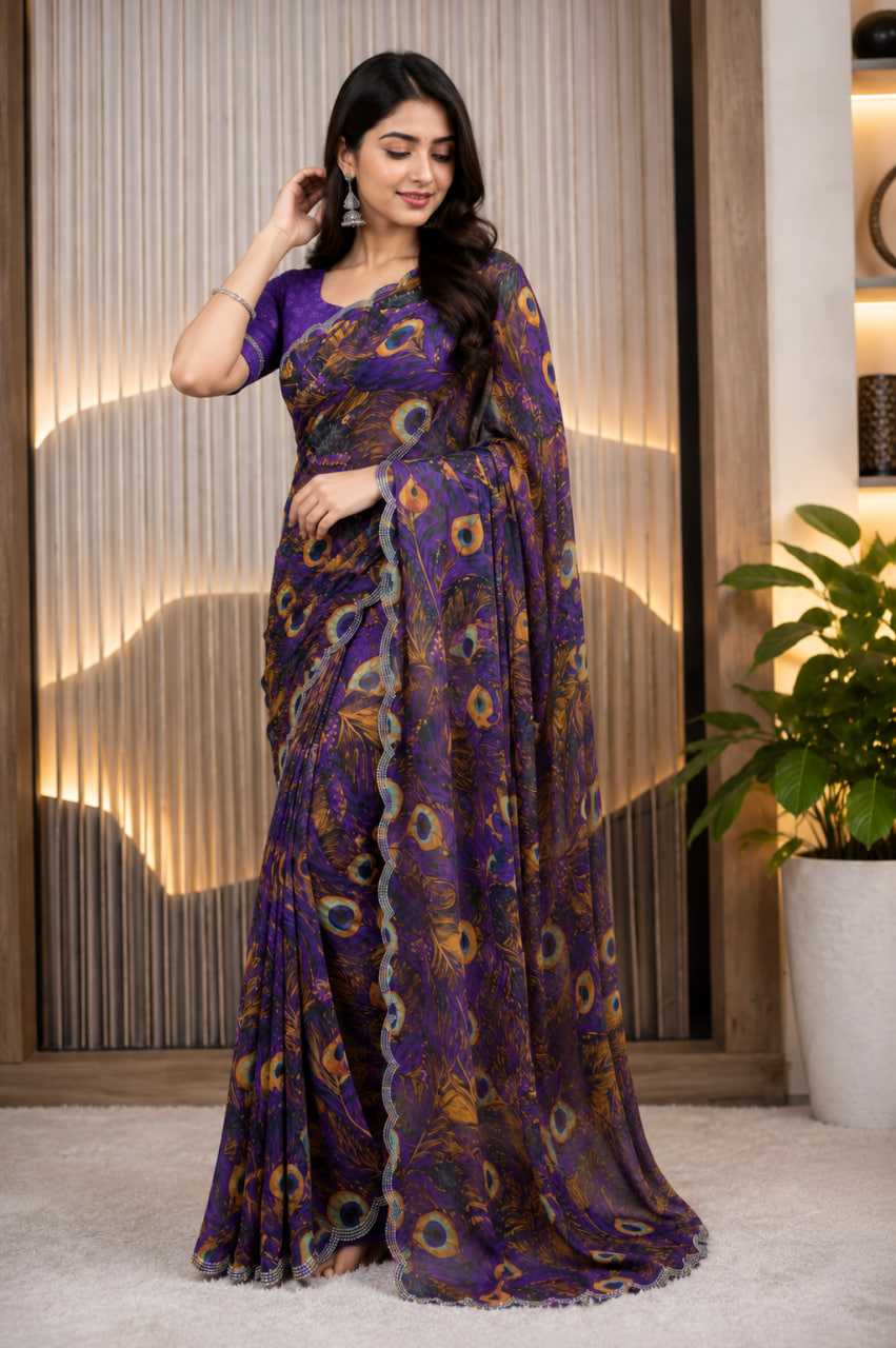 Georgette Printed Saree 0155