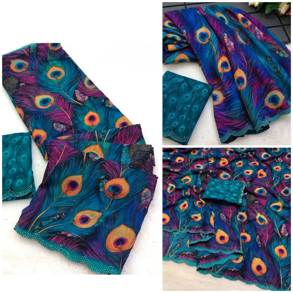 Georgette Printed Saree 0155