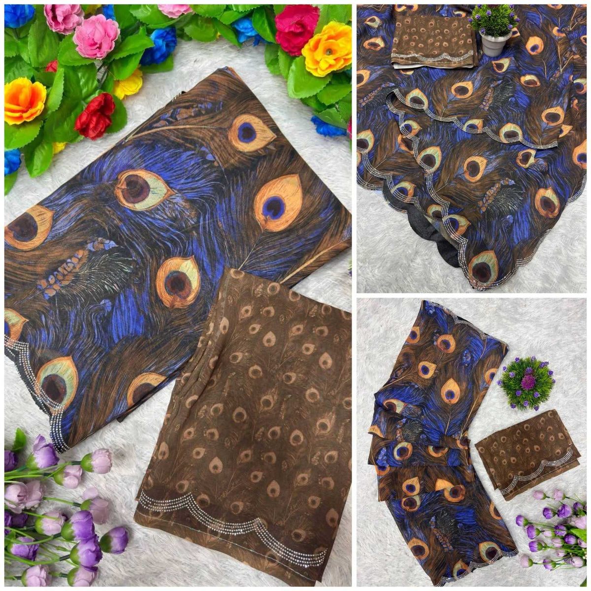 Georgette Printed Saree 0155