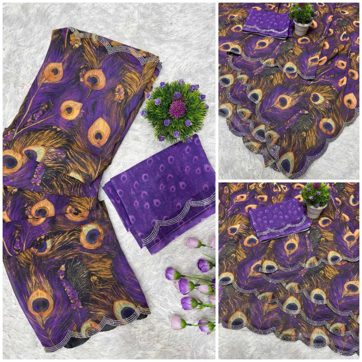 Georgette Printed Saree 0155