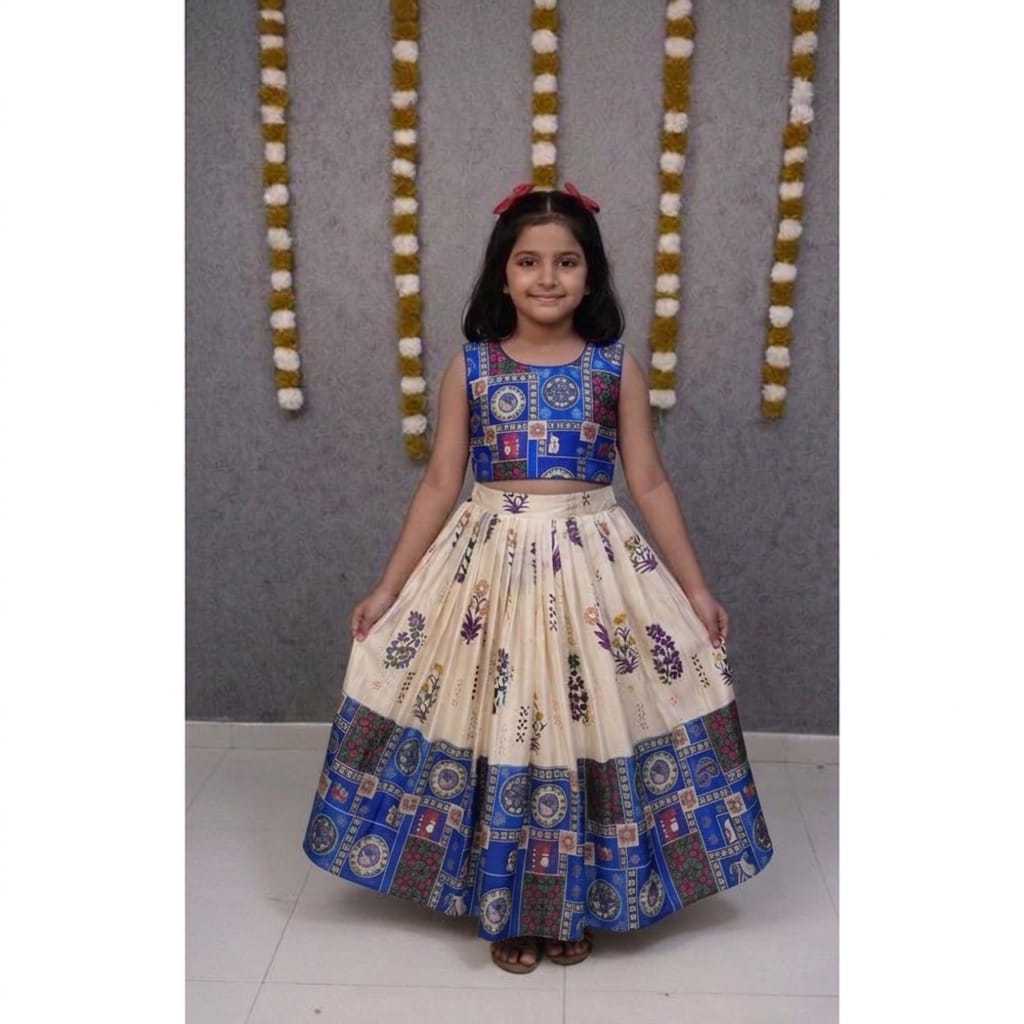 Twill Net Kids Lehenga