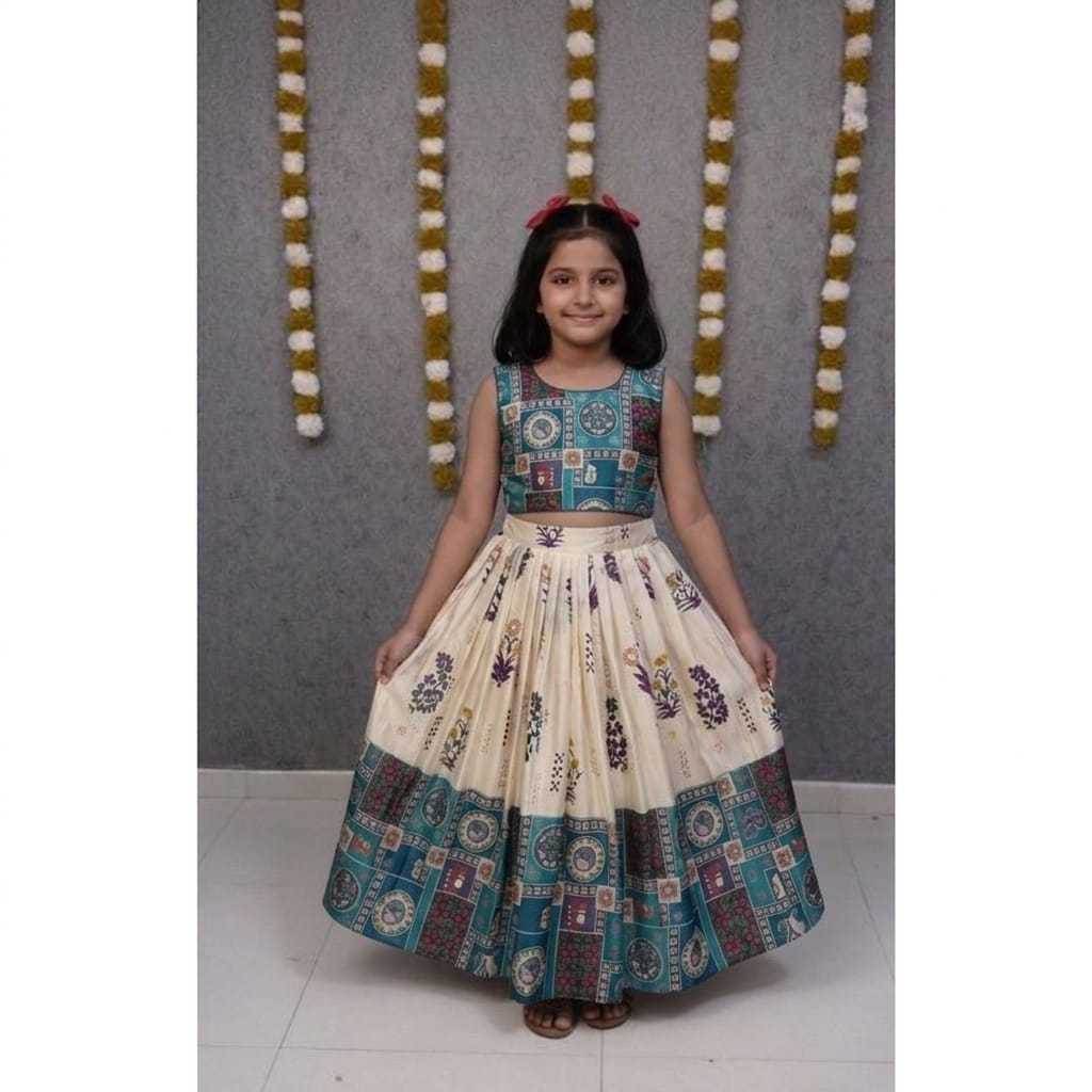 Twill Net Kids Lehenga
