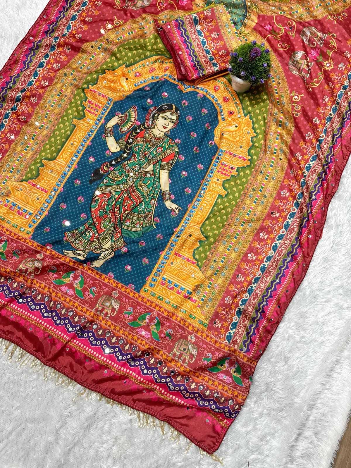 Chinon Silk Printed Saree 0169