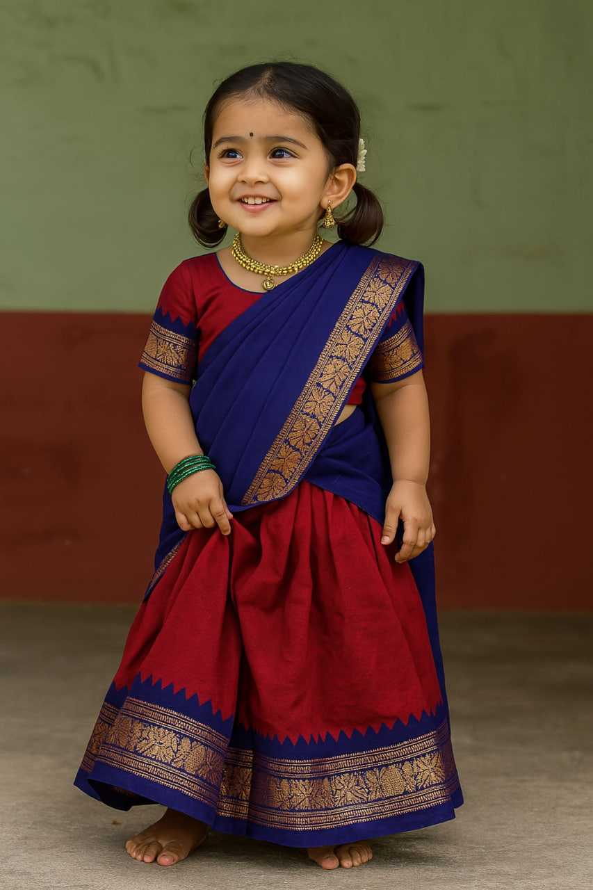 Soft Silk Kids Lehenga in Morpich