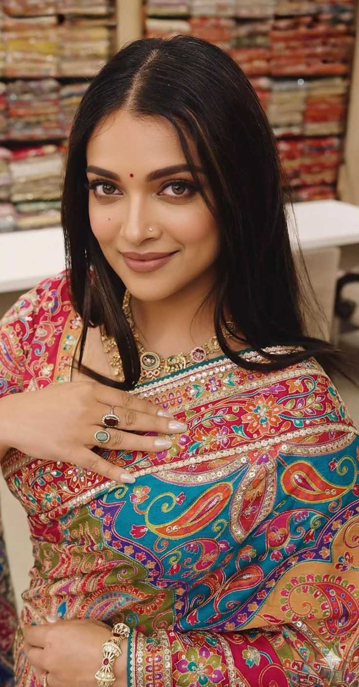Chinon Silk Printed Saree 087