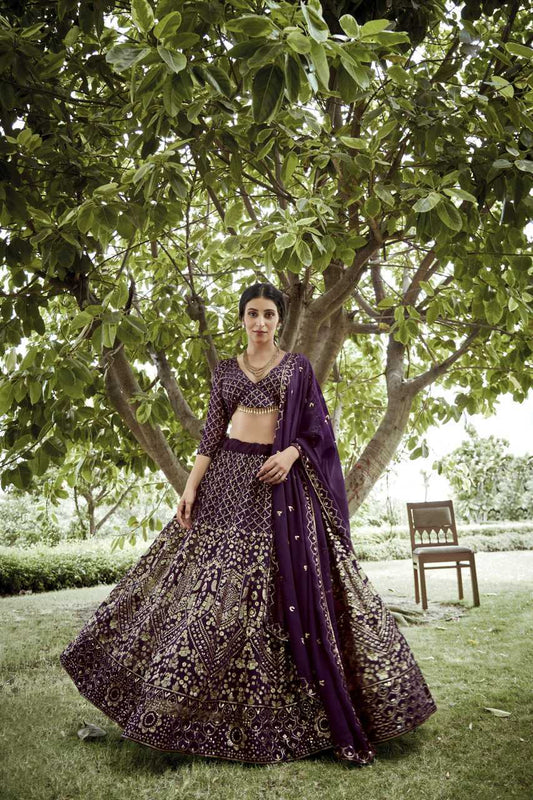 Georgette Wedding Lehenga