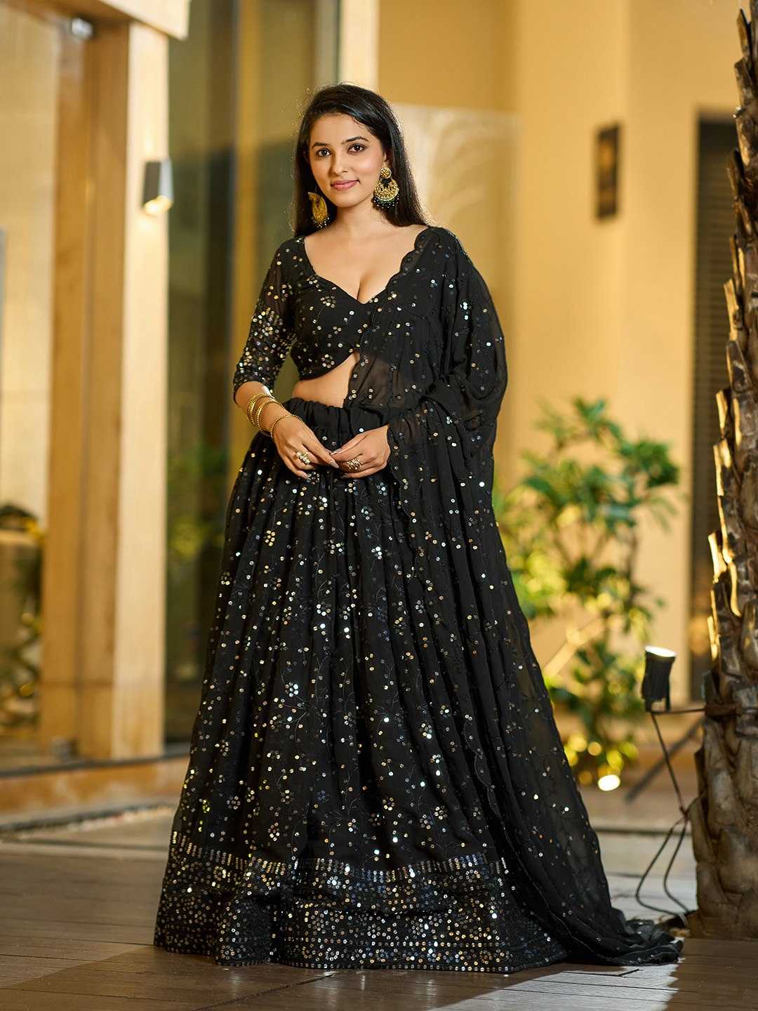 Georgette Embroidered Lehenga
