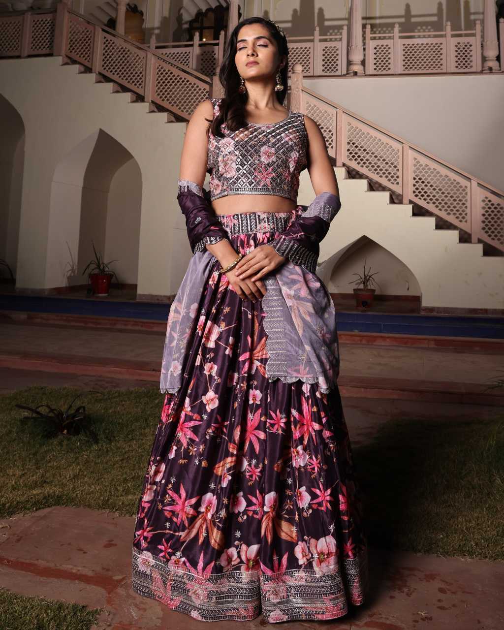 Chinon Printed Lehenga