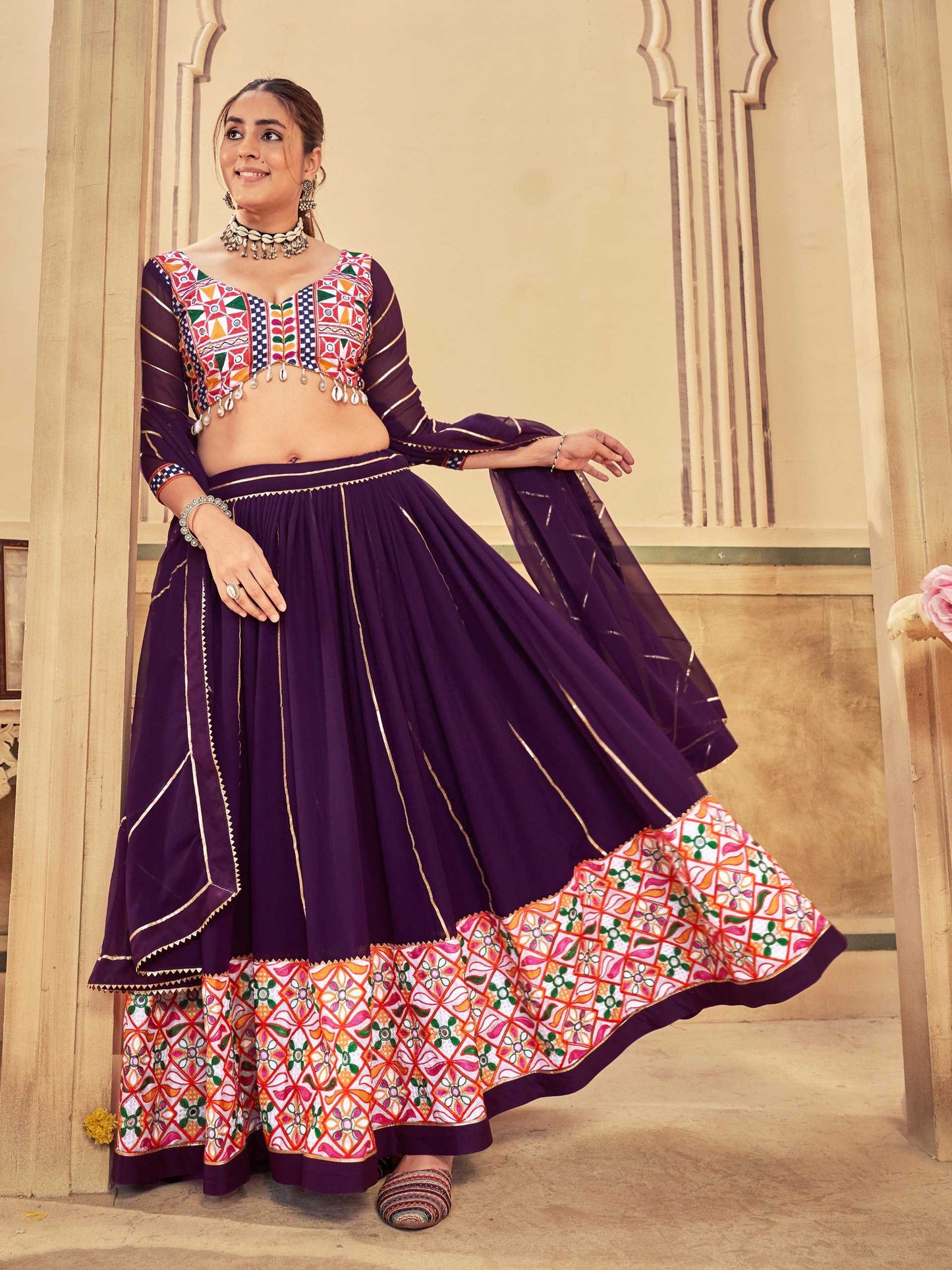 Georgette Embroidered Lehenga