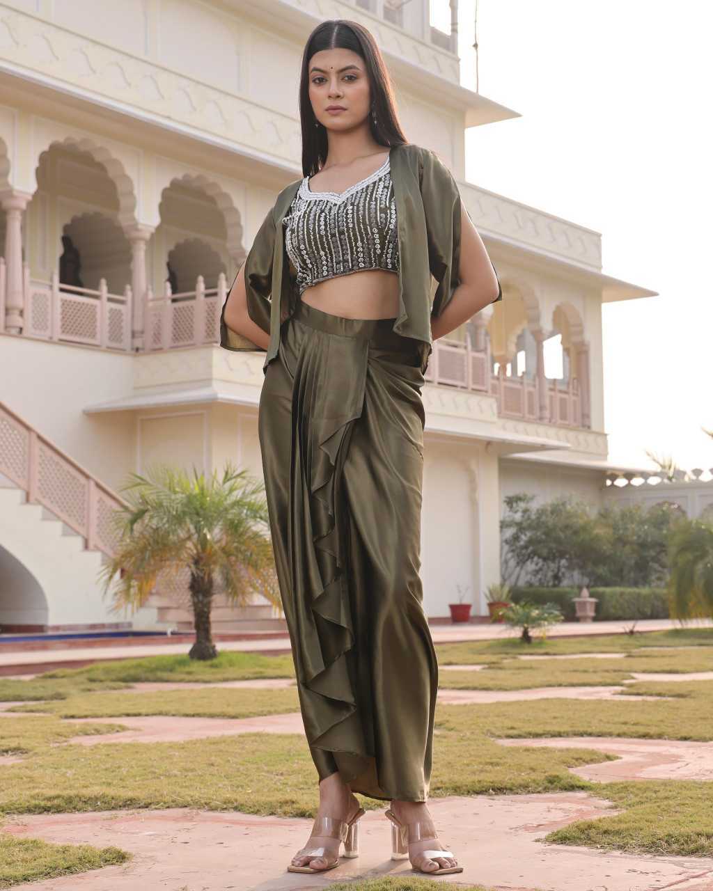 Satin Silk Indo Western Dress