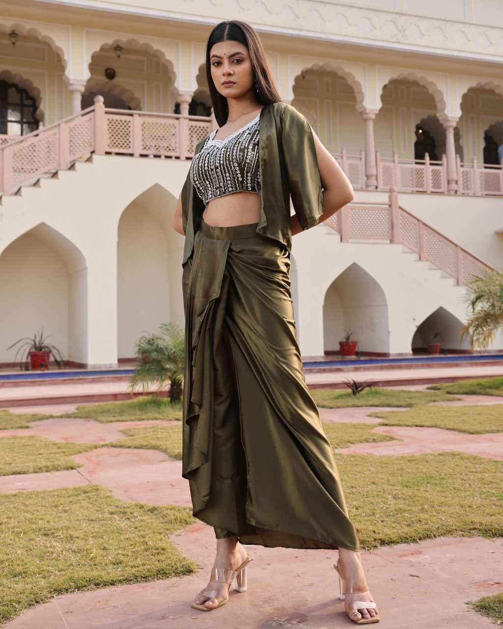 Satin Silk Indo Western Dress