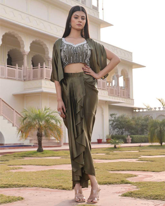 Satin Silk Indo Western Dress