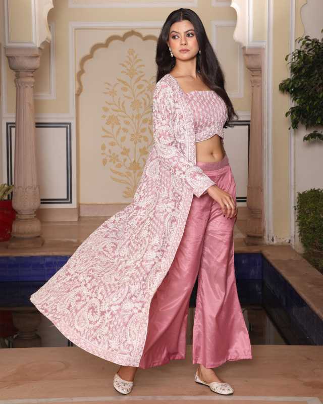 Vichitra Silk Indo Western Dress